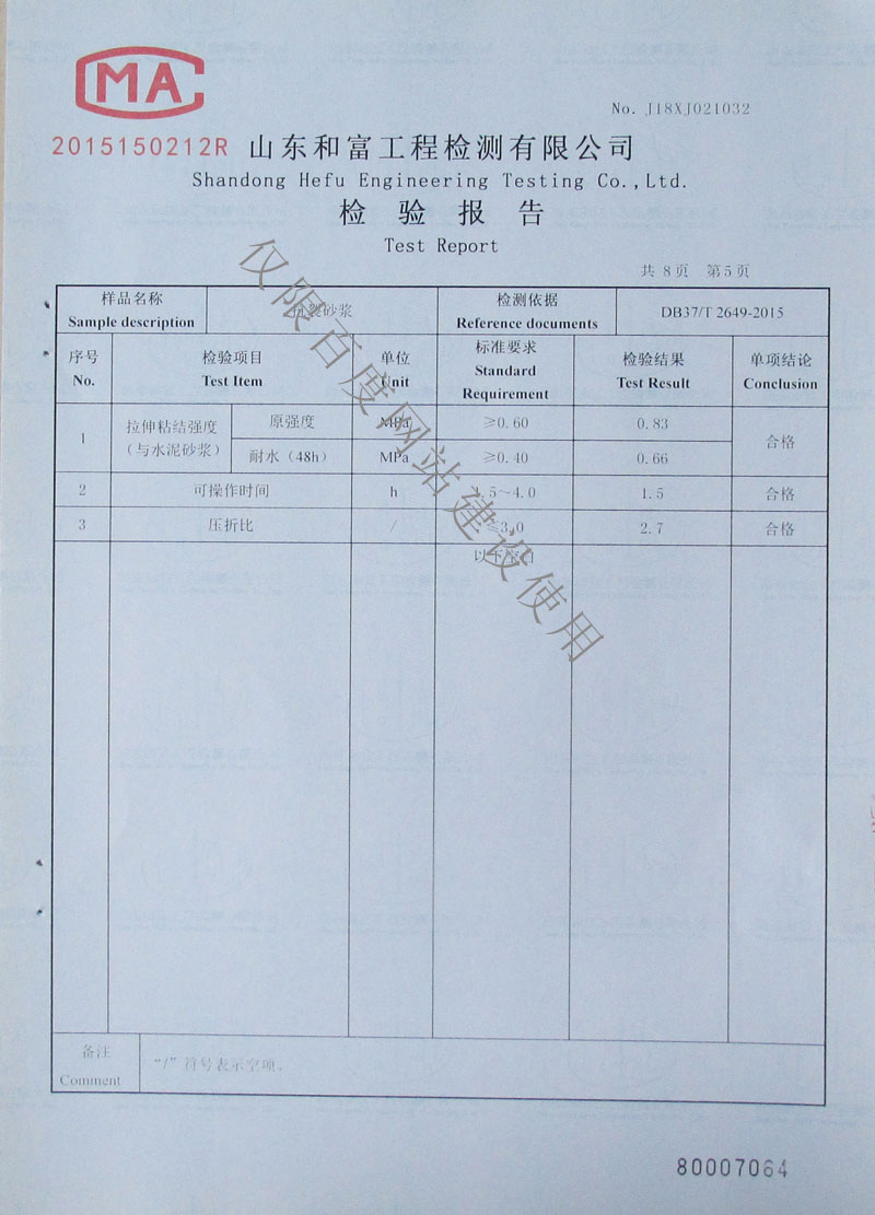 检验报告第5页